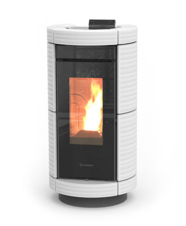 Thermorossi stufa a pellet Dorica maiolica bianca
